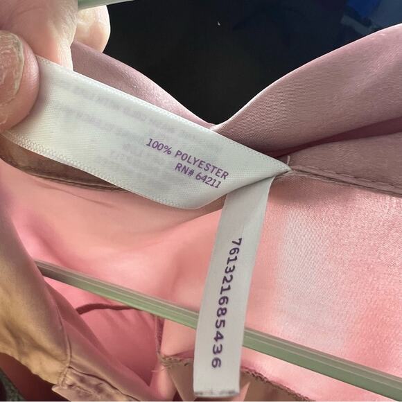 Satin Silky Button Down Top Short Sleeve Collar - Picture 6 of 6